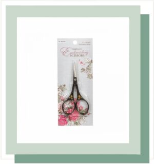Gunmetal & Gold Round Handle Heirloom Needlework Scissors