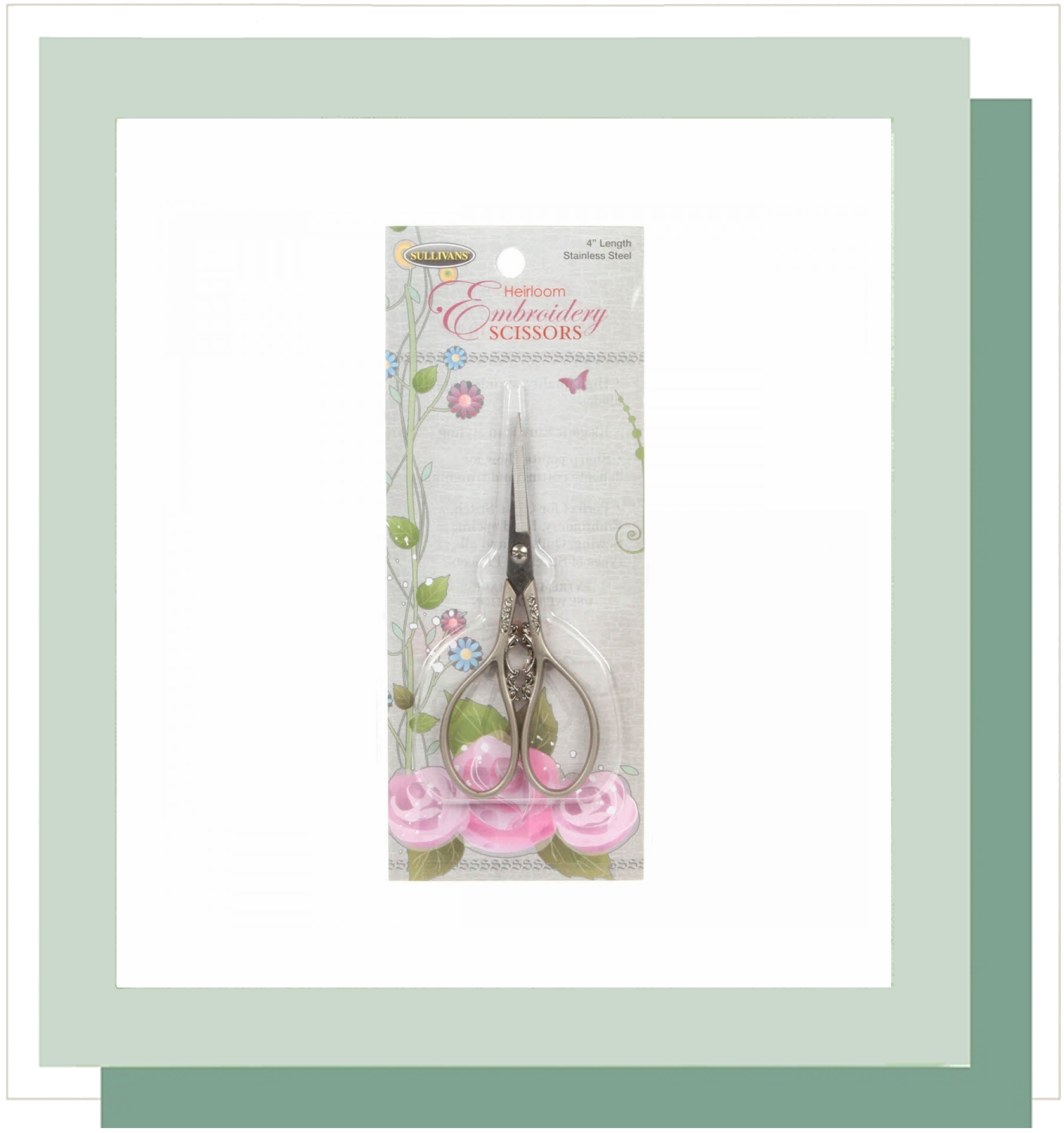 Pewter Teardrop Handle Heirloom Needlework Scissors