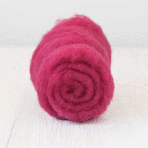 Carded Maori Wool - Raspberry
